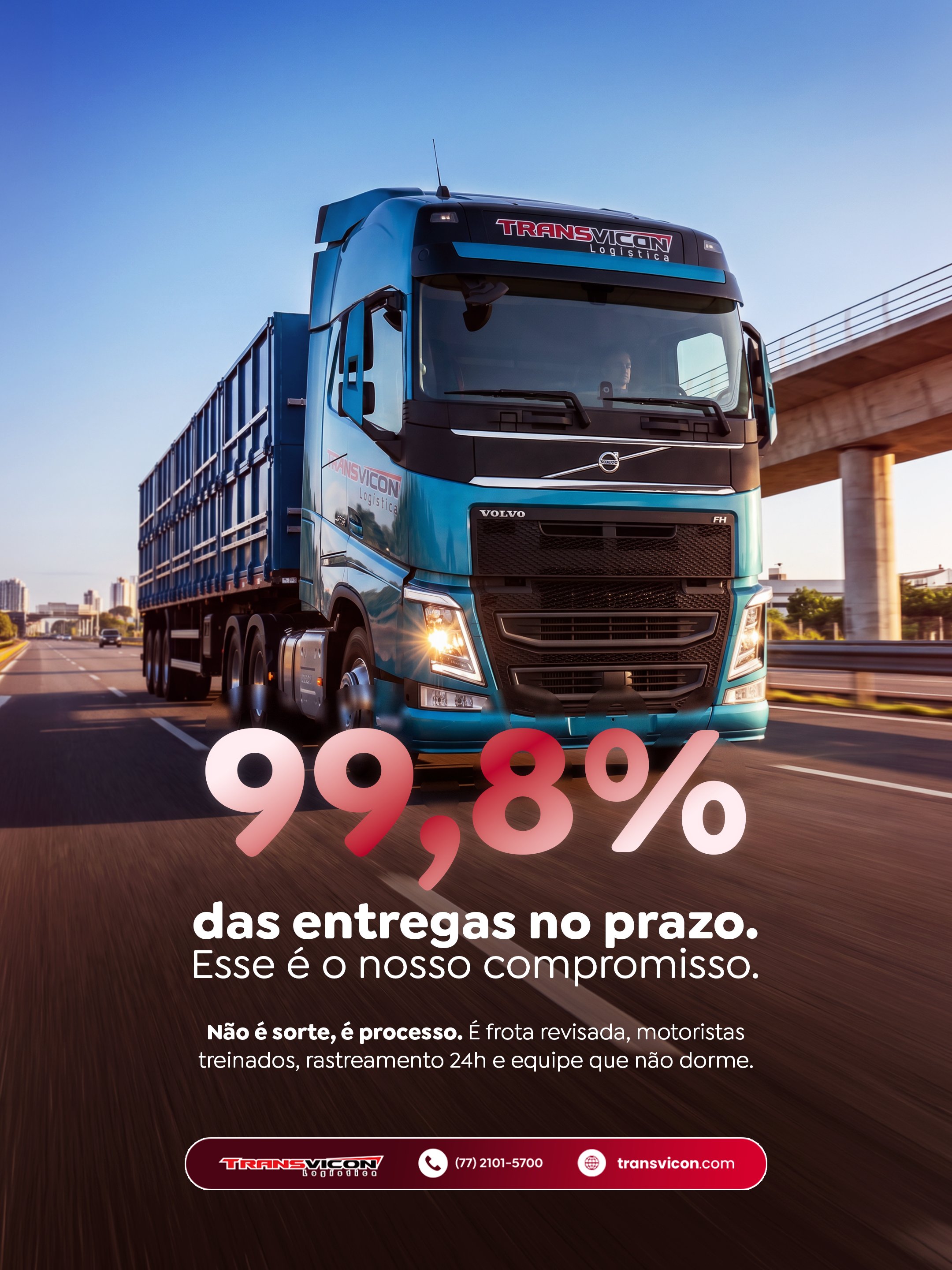 99,8% das entregas no prazo